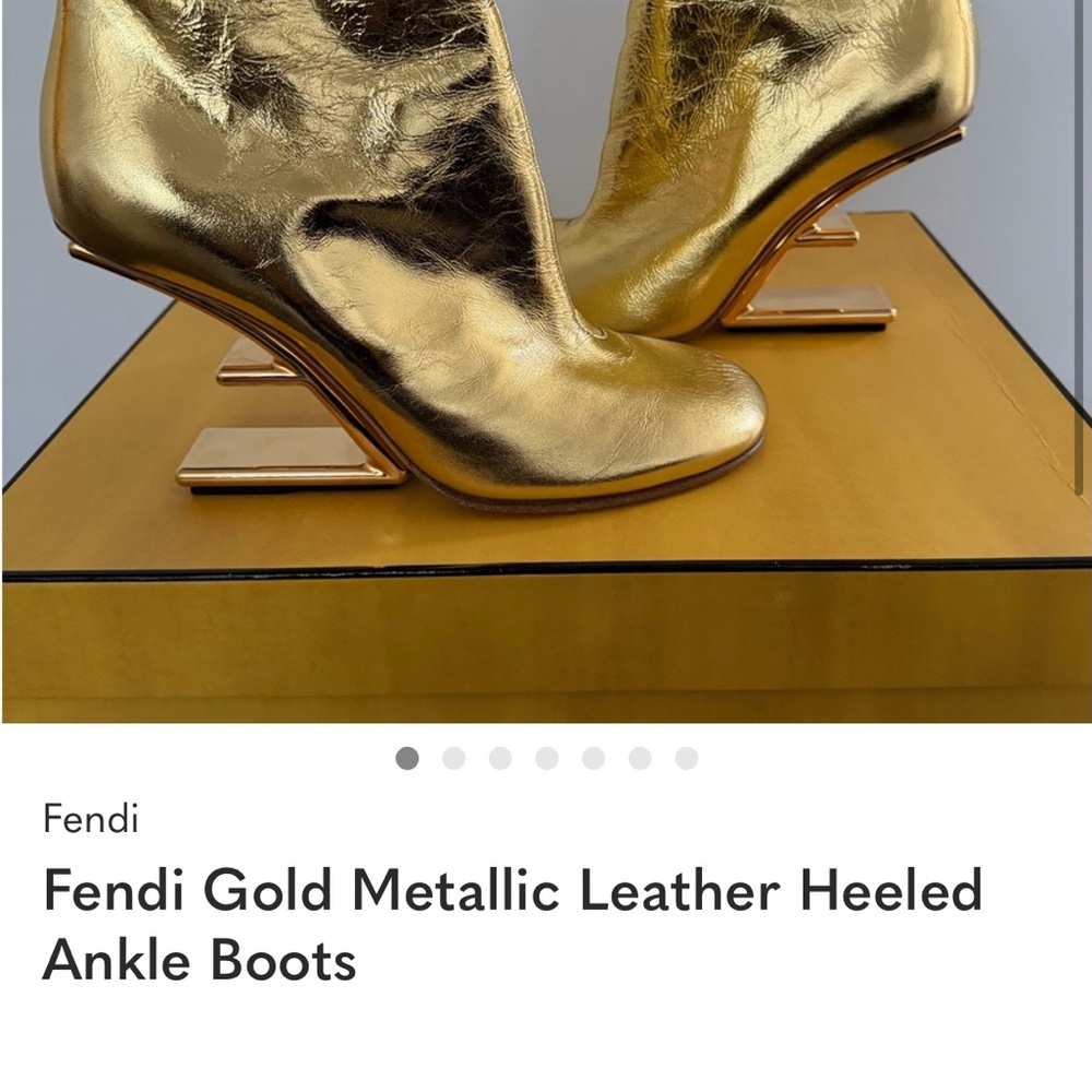 Fendi Gold Heeled Boots